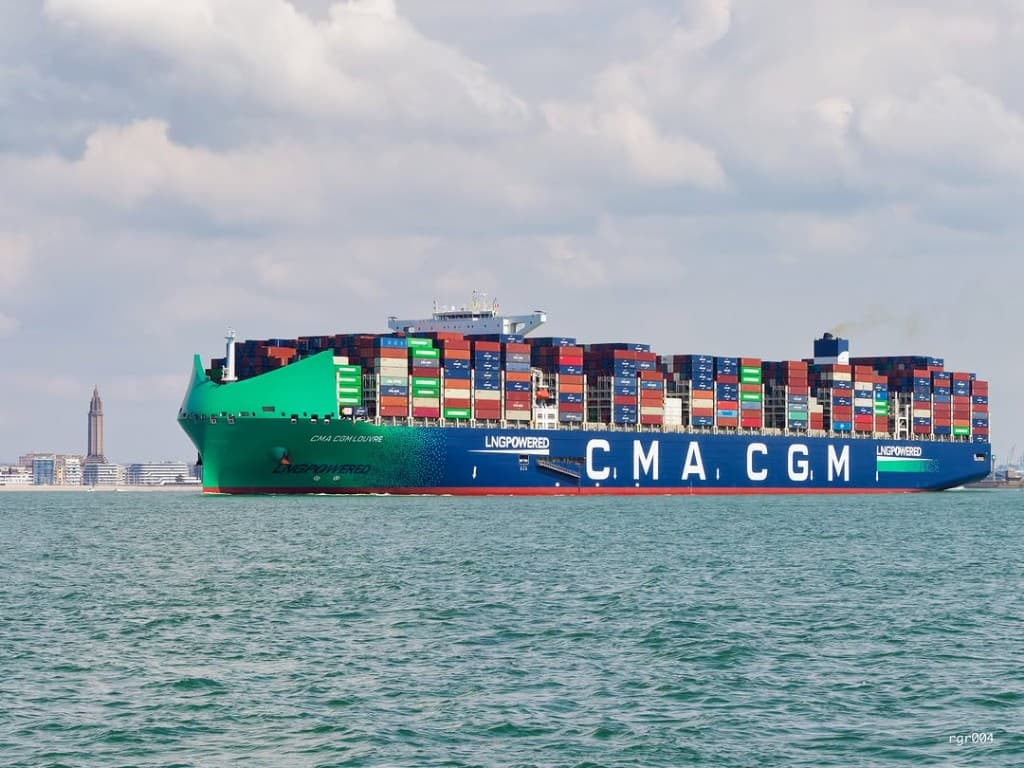 Container ship importing goods from China